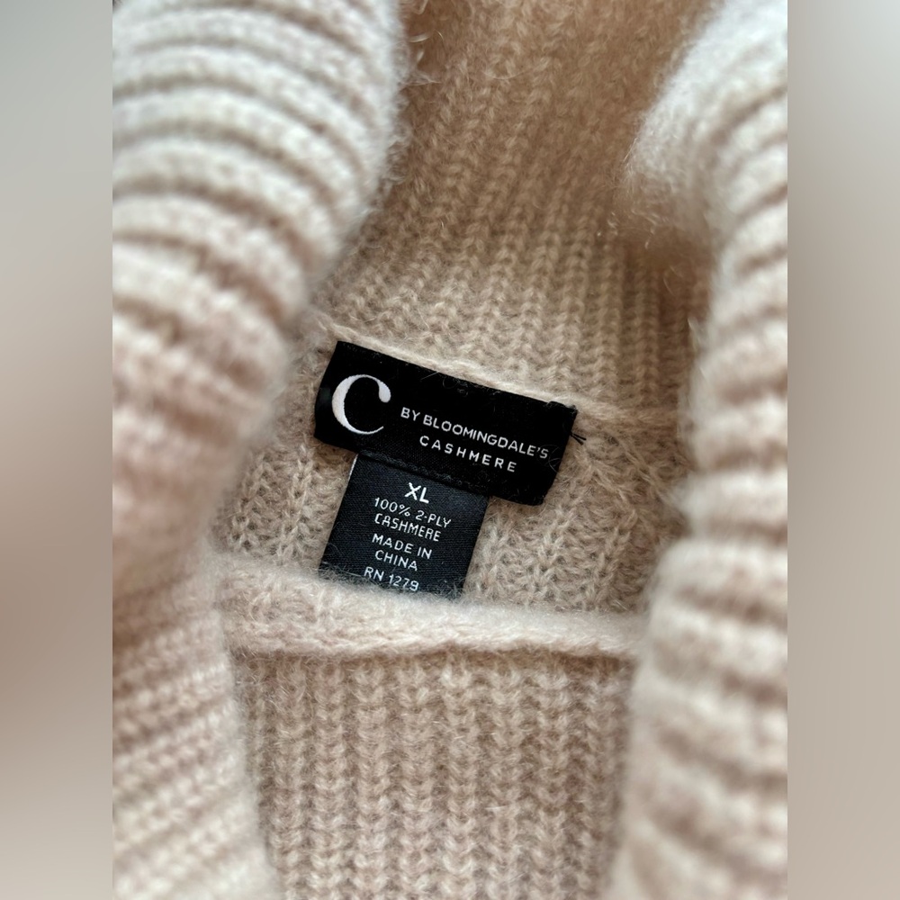 Cashmere Turtleneck Ribbed Sweater XL - Picture 5 of 8